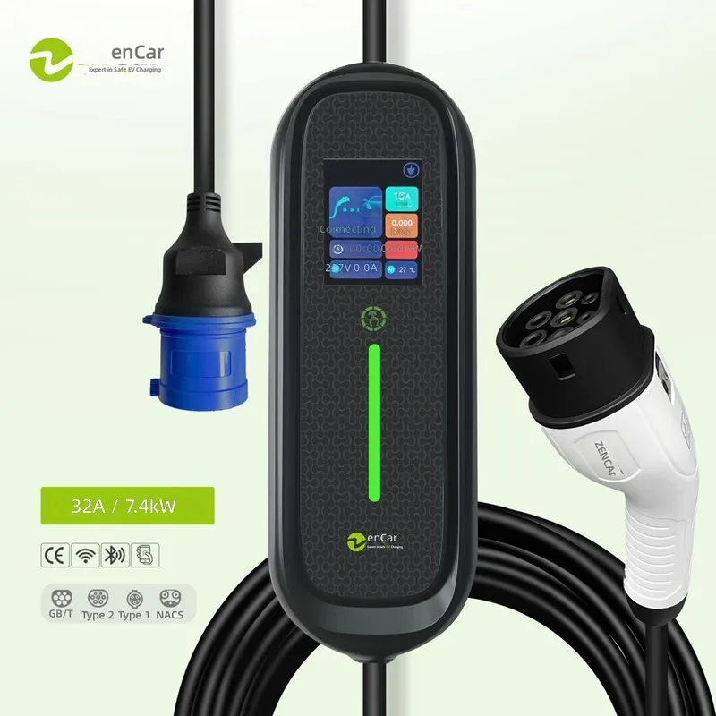 Portable Ev Charger 32A Type 2 Cee Plug - Cargador Portátil para Vehículos Eléctricos de