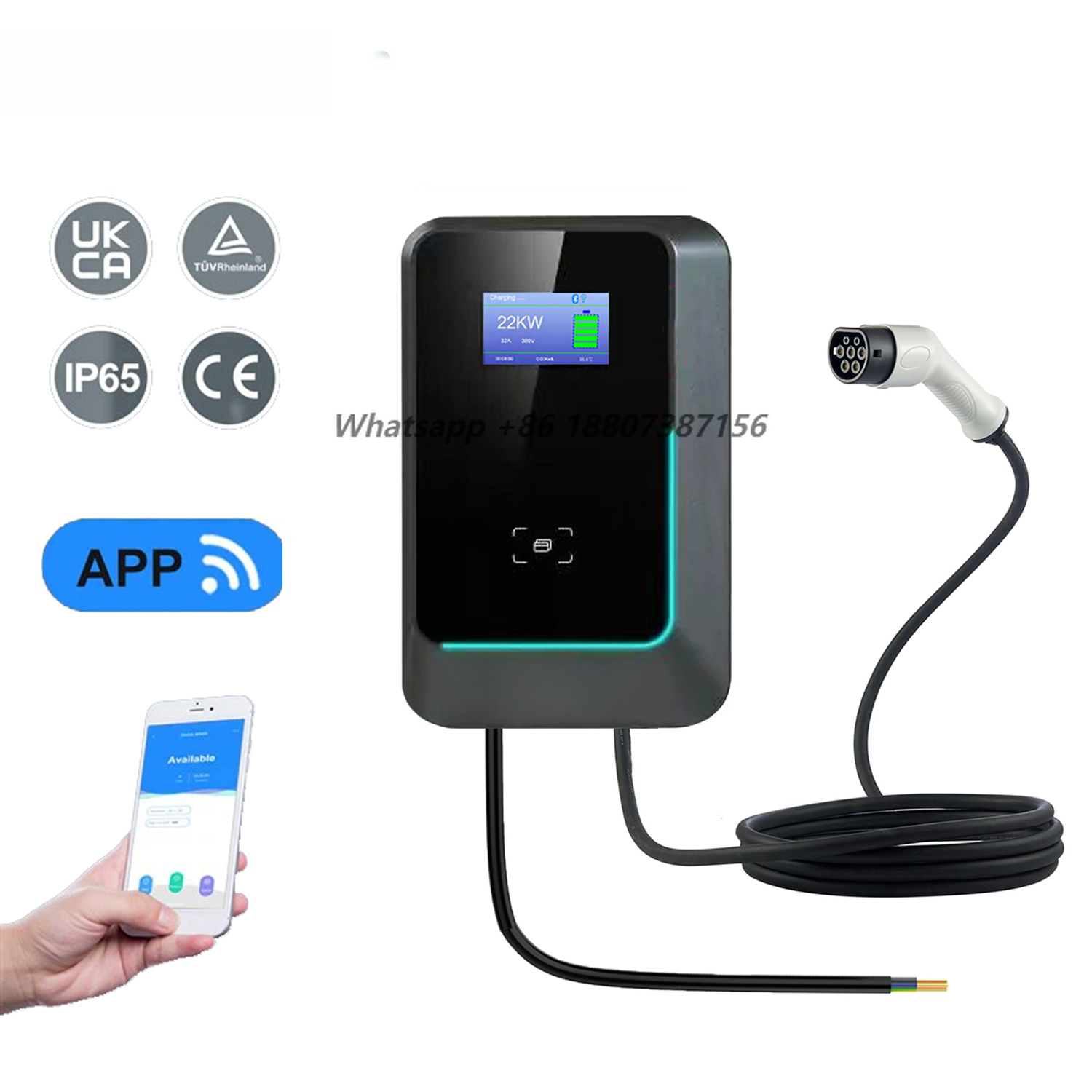 Bomern 7kw 11kw 22kw AC EV Wal - 22Kw Wallbox Type 2 Ocpp Rfid reseña y precio